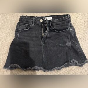 Zara Girls Charcoal Denim Mini Skirt